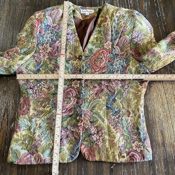Vintage Ann Taylor Floral Tapestry Blazer Jacket Size 10 Made in USA - Picture 9 of 10